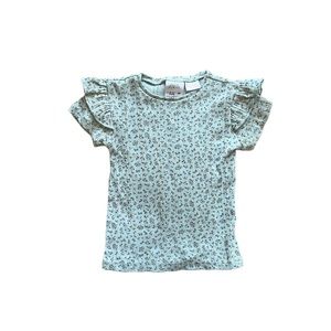 Zara ruffle sleeve floral shirt 9-12 months NWOT